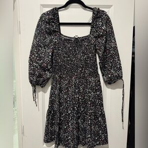 Topshop Black and Pink Floral Dress